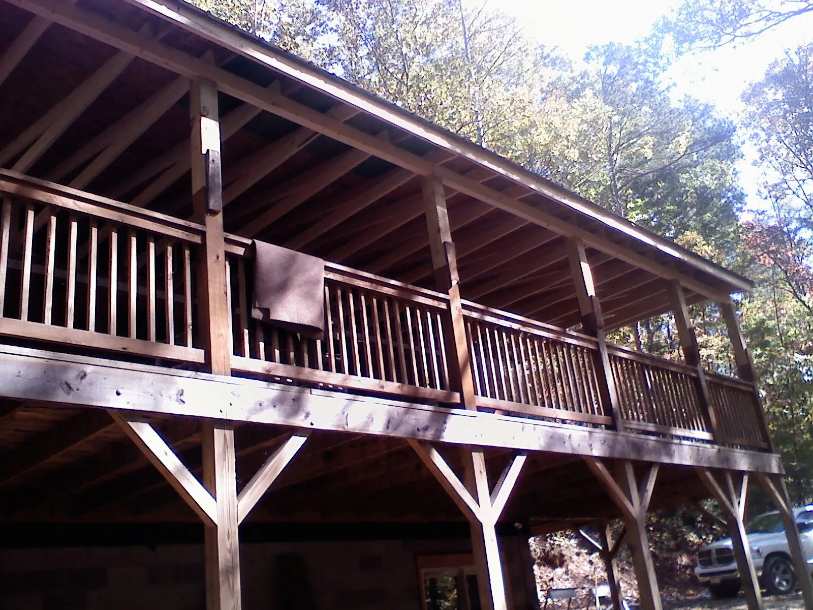 Timber framing under a new elevated porch and deck — Roof Leak Repair in Saint Clair Shores by Roofing Brothers